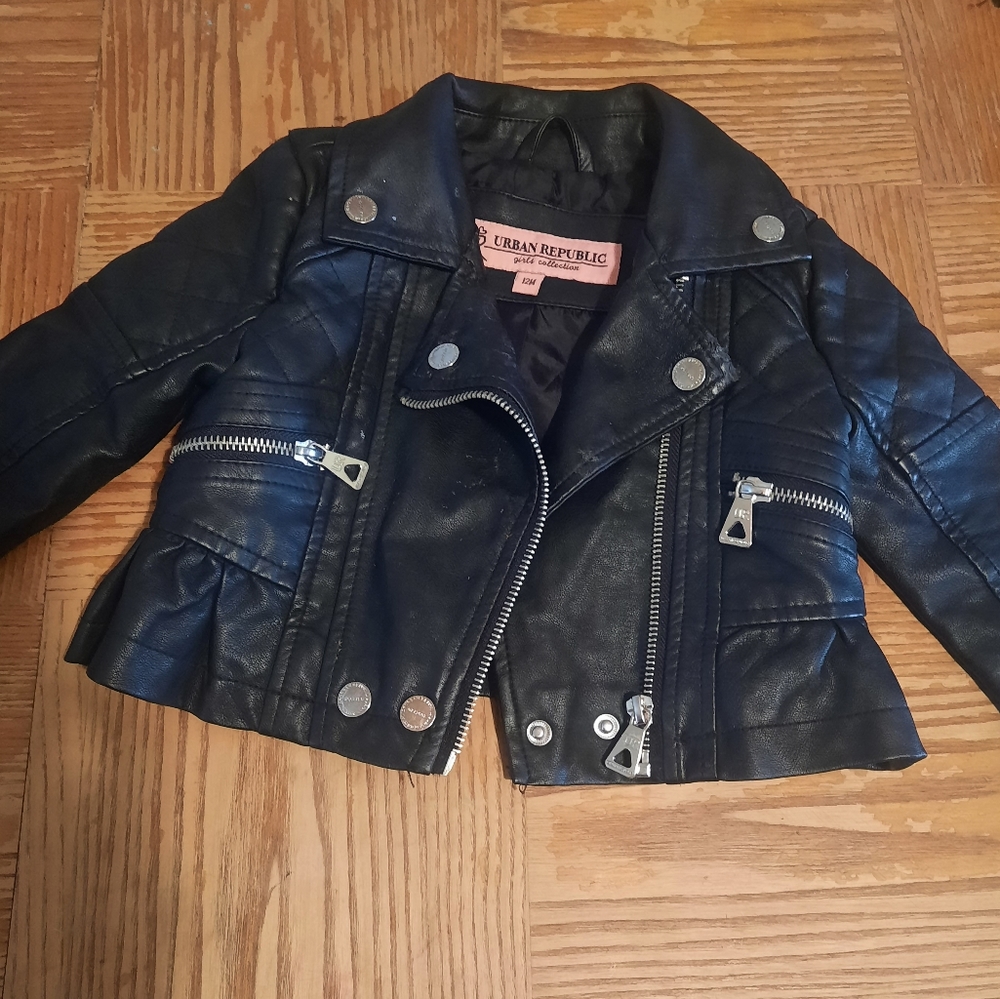 Toddler girls Urban Republic Leather jacket 12 month